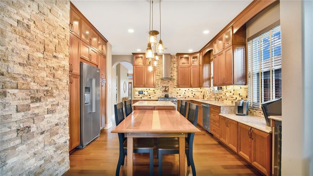 Custom Wood Cabinetry and Beverage Station