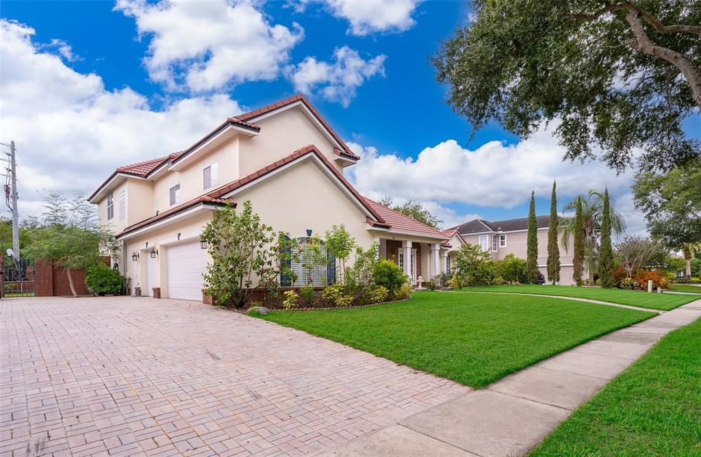 Driveway and 3 car garage