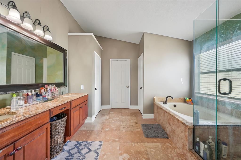 Primary Bath Alternate color example - virtual staged