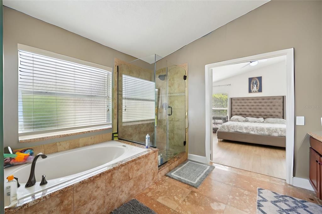 Primary Bath Alternate color example - virtual staged