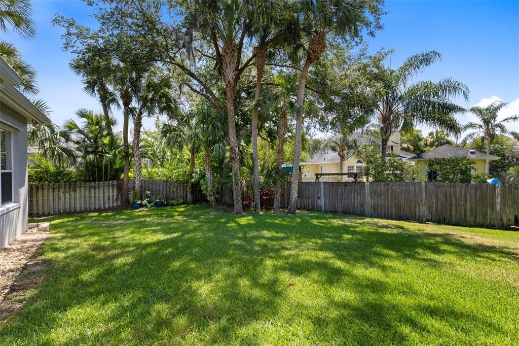 Large, fenced in backyard