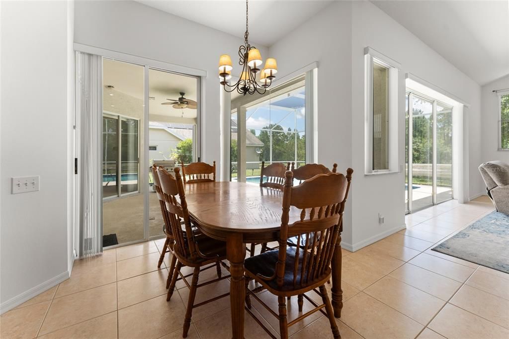 Family Room With Stackable Glass Sliding Doors