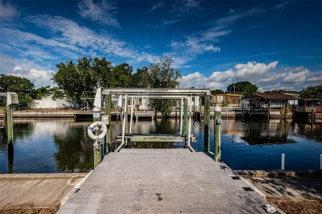 Dock with 7,000lb Boat Lift on Saltwater Canal