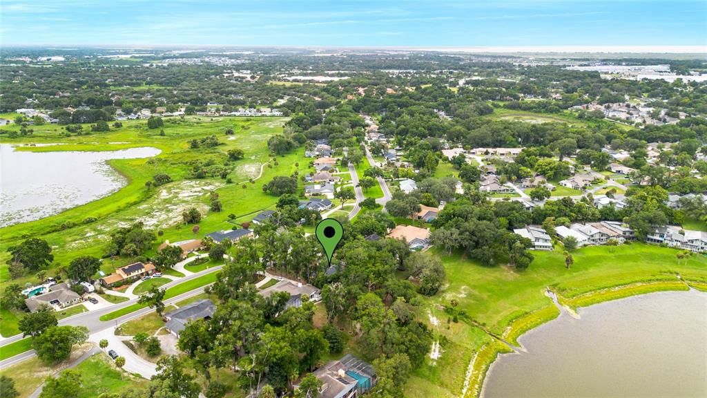 Aerial view from rear