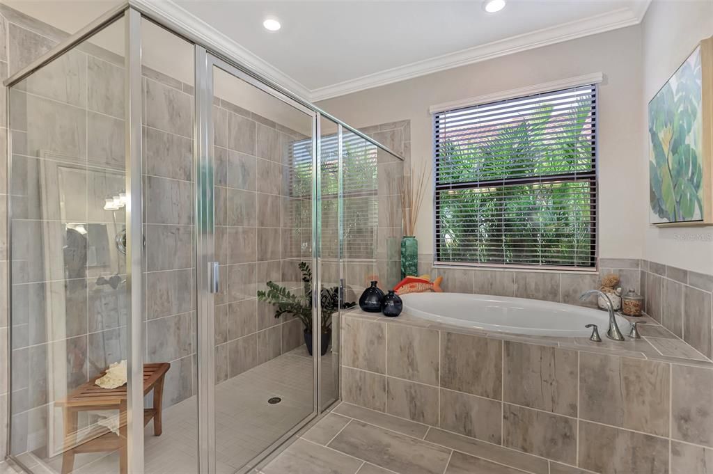 Soaking Tub and Shower in Primary Bath