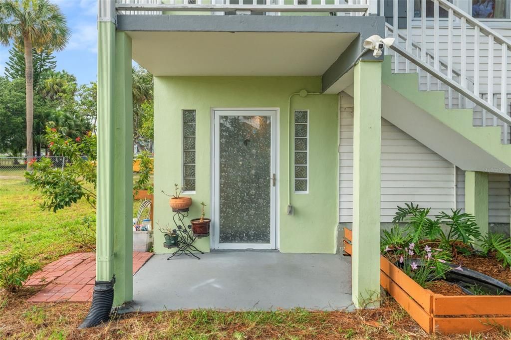 Front patio + Entrance for downstairs 1bd unit