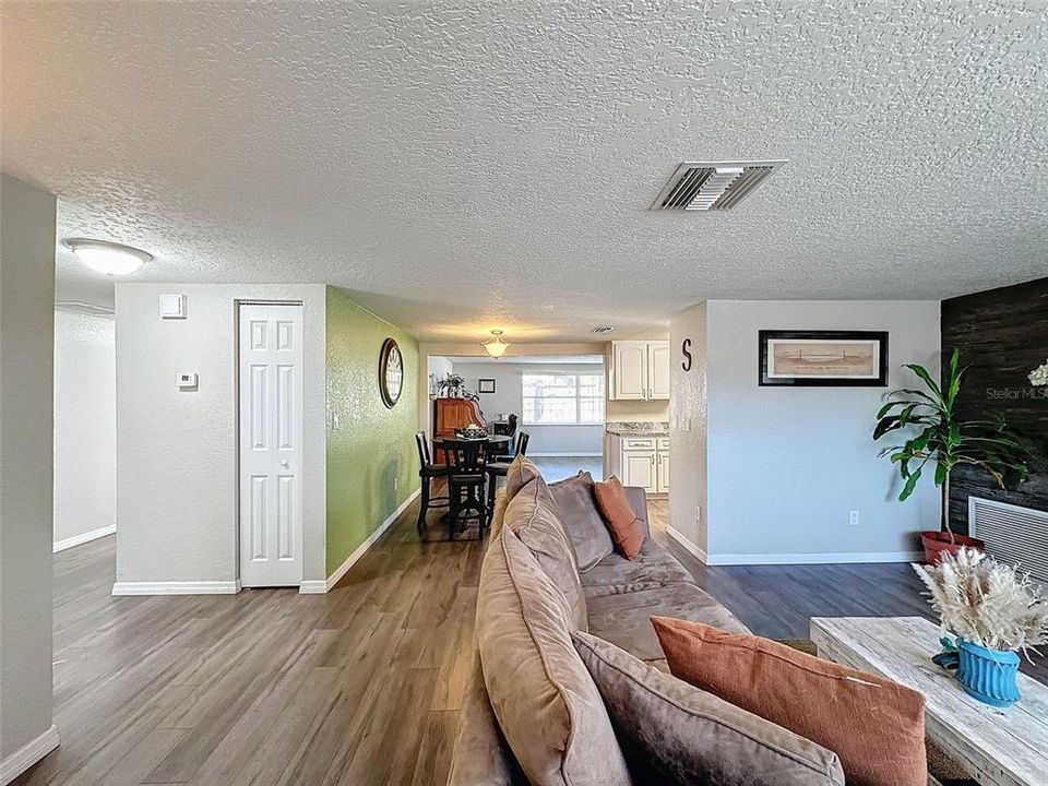 View from front door: Living Room, Dining Room