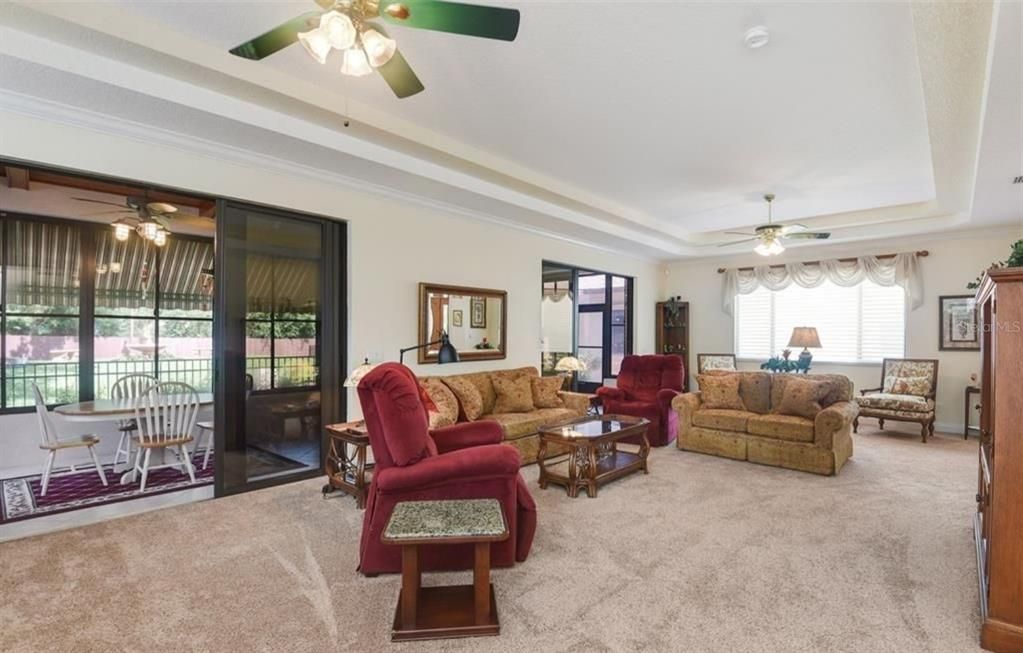 MAIN HOUSE - LIVING ROOM - CROWN MOLDING & ELECTRIC FIREPLACE