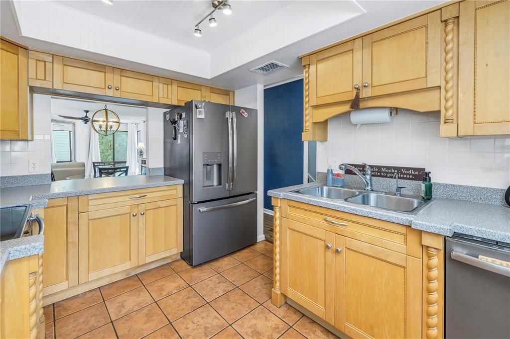 Kitchen With Pass Through To Dining Area