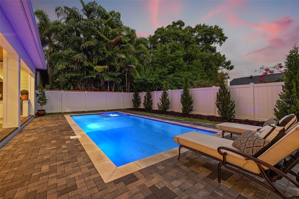 Twilight Photo of the Sparkling Pool!