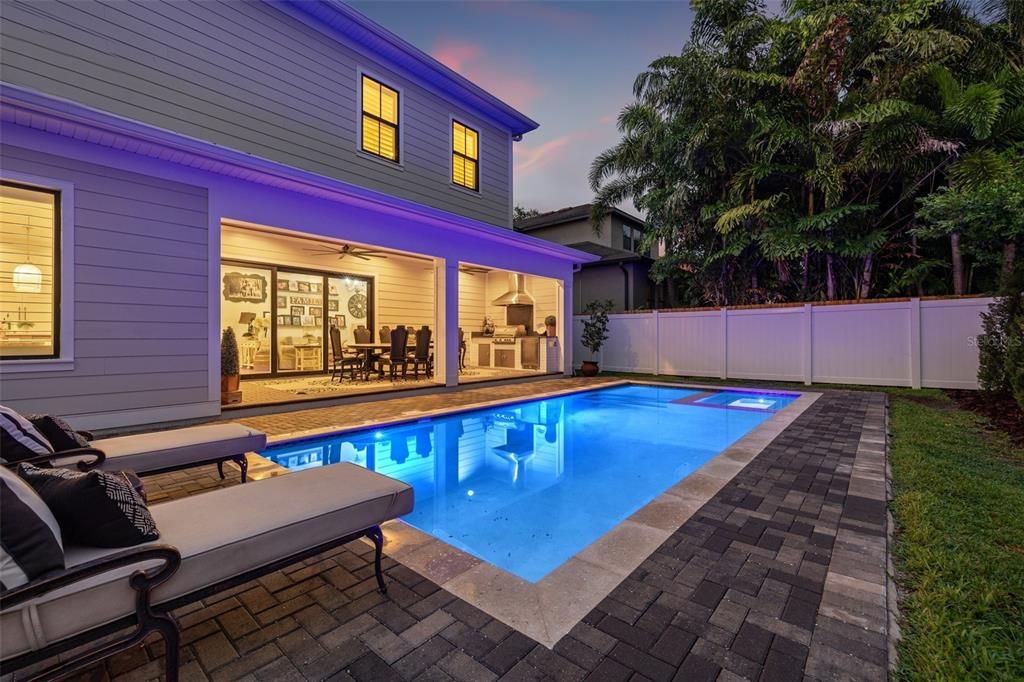 Twilight Photo of the Sparkling Pool!