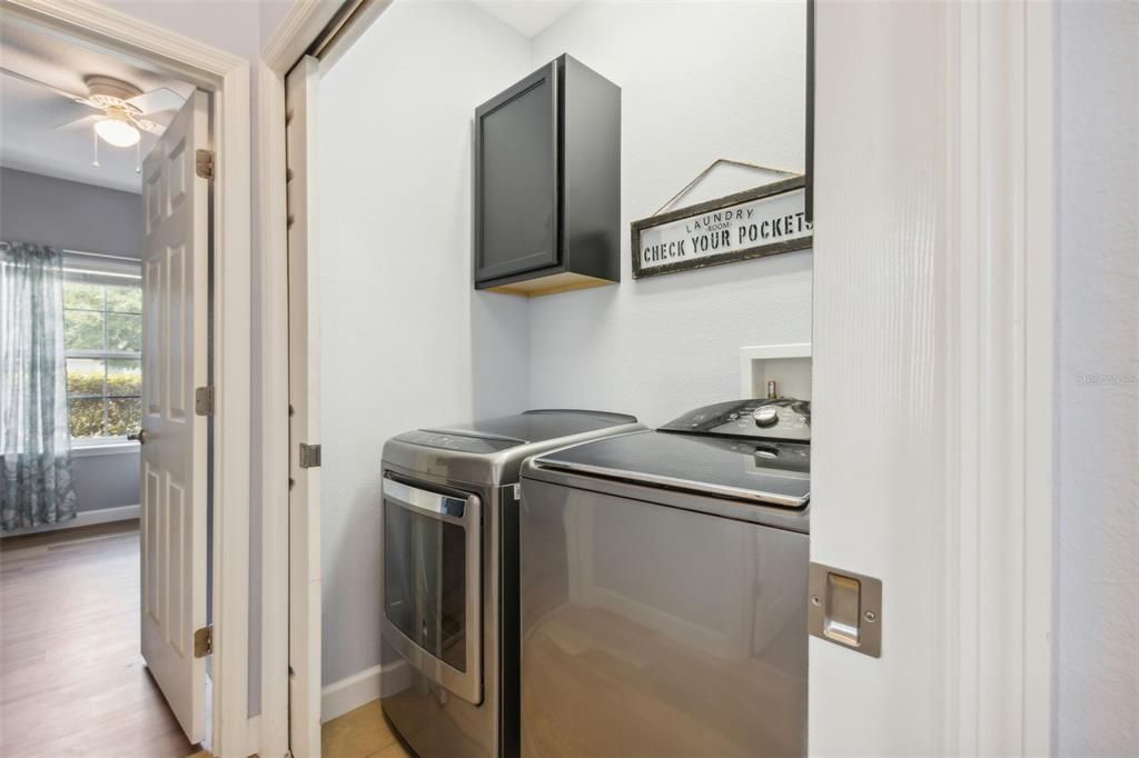 Interior laundry closet on first floor