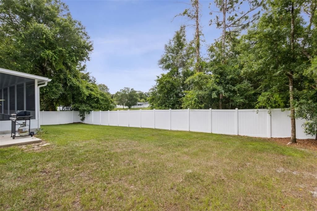 Fully fenced backyard