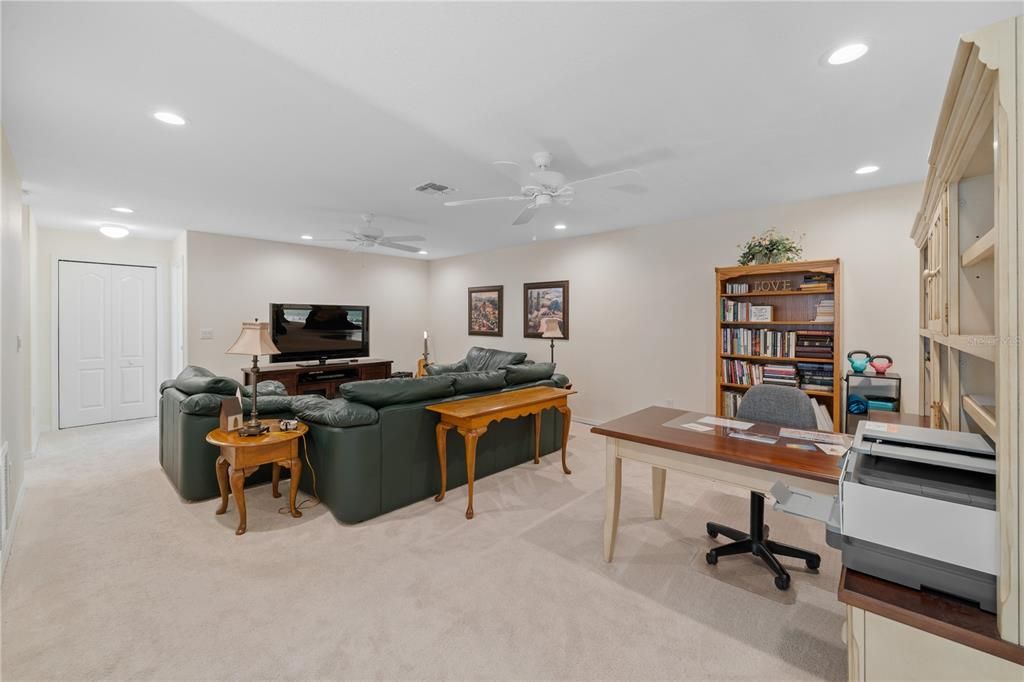 Upstairs bonus room great as a second family room, playroom or home office