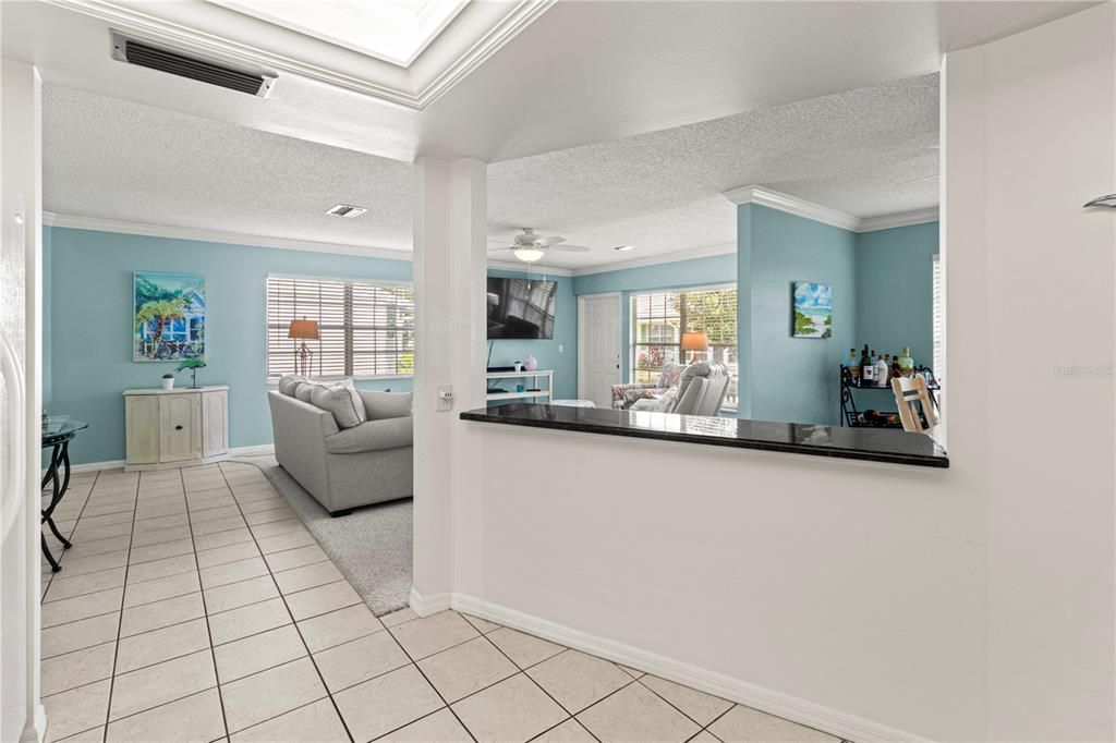 View from Kitchen to Living area.