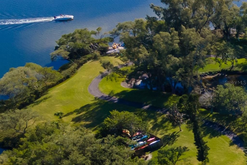 Aerial of back view with back patio