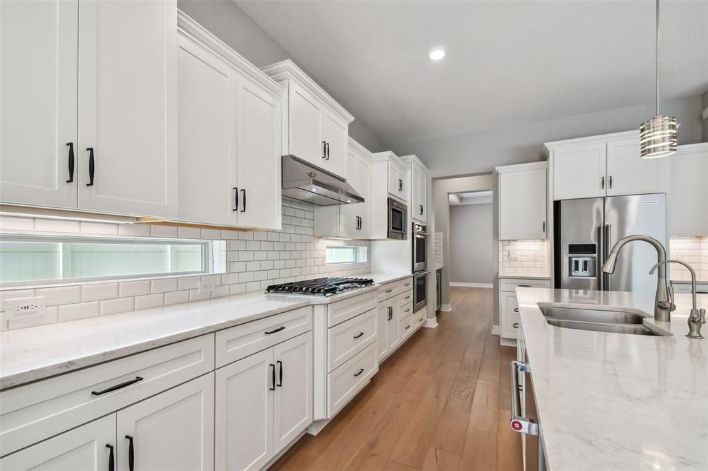 Quartz Tops, Architectural Subway Tile Splash