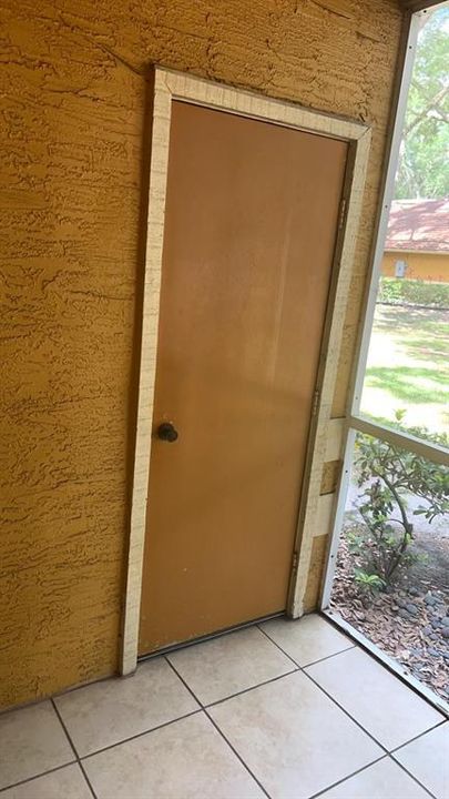 storage closet in the patio area