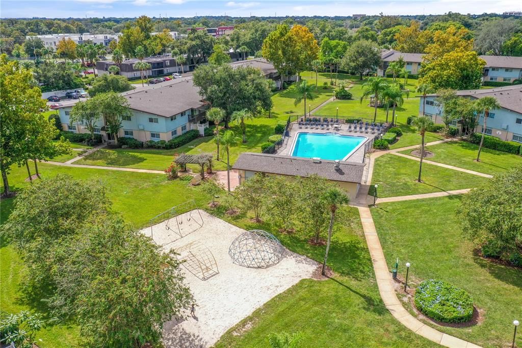 Aerial View of Community Pool/Playground