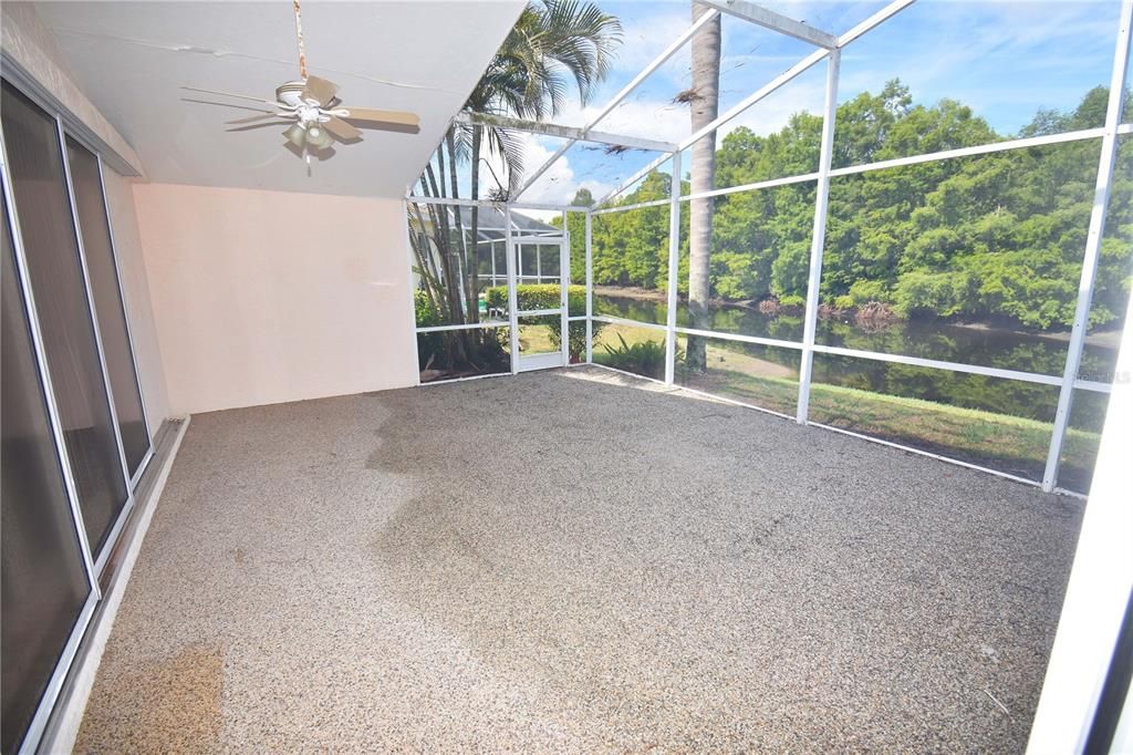 Spacious covered and screened lanai.