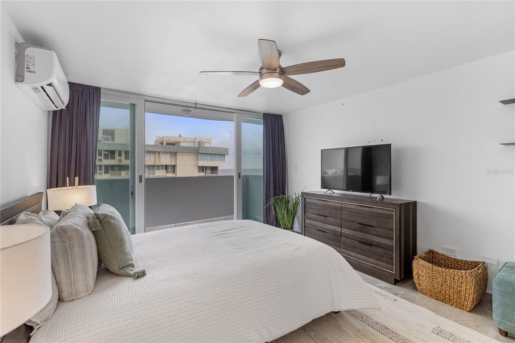 Master bedroom with balcony.