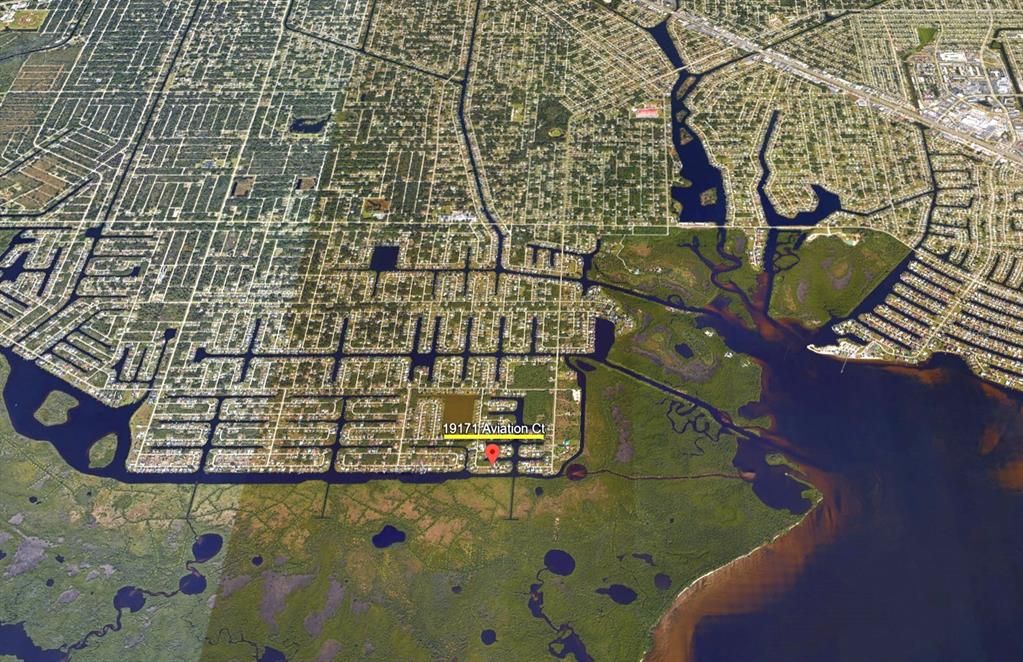 Aerial view of home's location in Charlotte County