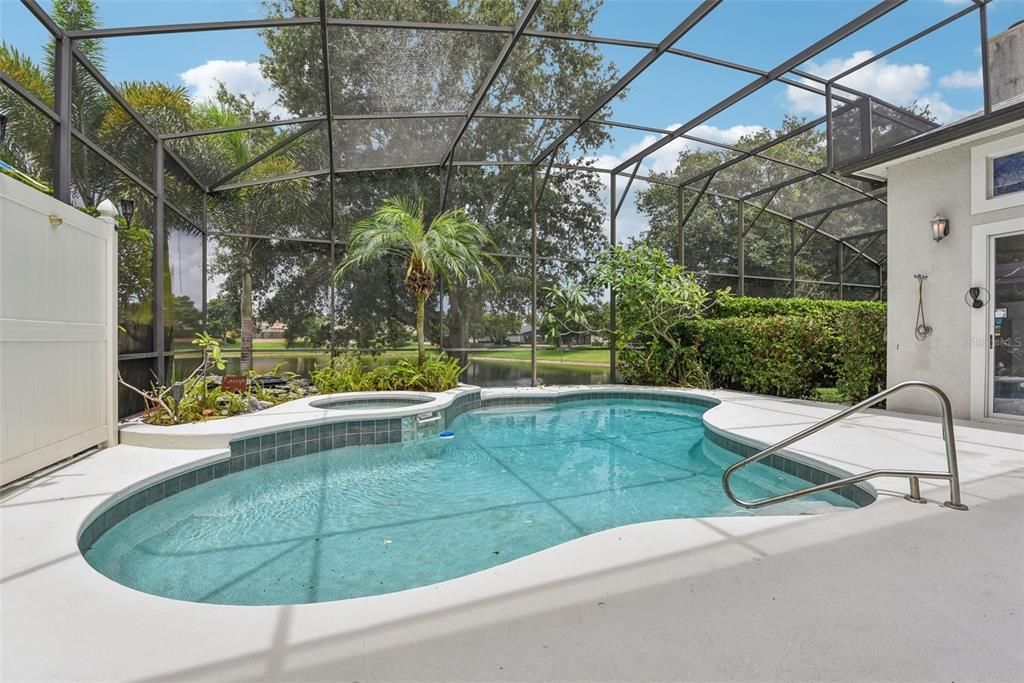 BEAUTIFUL POOL AREA of approximately 1500 of space under the OVERSIZED and CUSTOM SCREEN ENCLOSURE. The POOL AREA was CUSTOMIZED for ULTIMATE PRIVACY, TRANQUILITY and COMFORT!