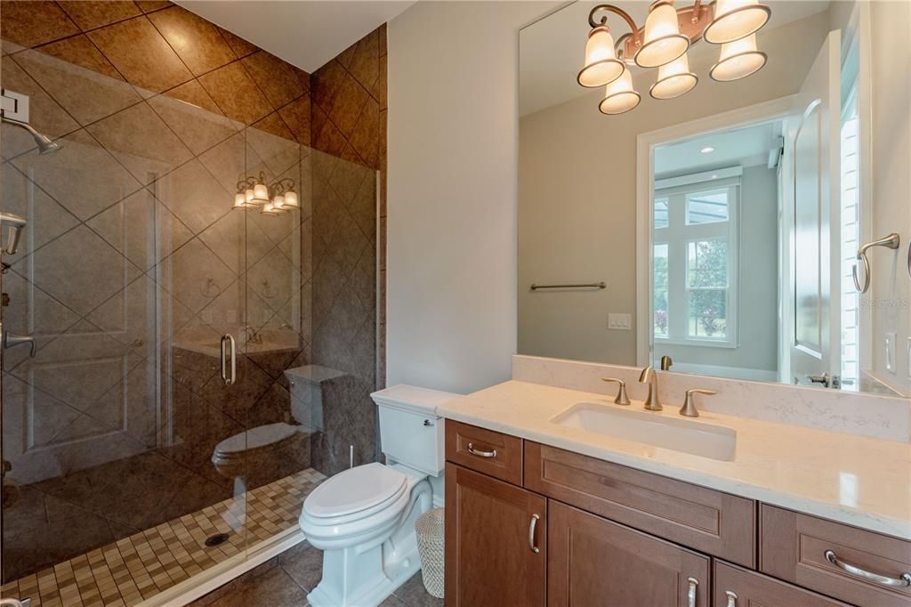 The full bathroom of the bonus room.