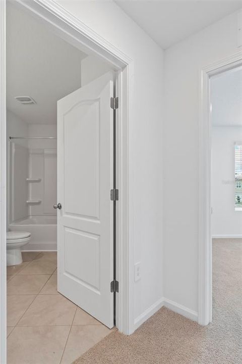 Second Floor - Guest Bathroom and Door to Bedroom Two