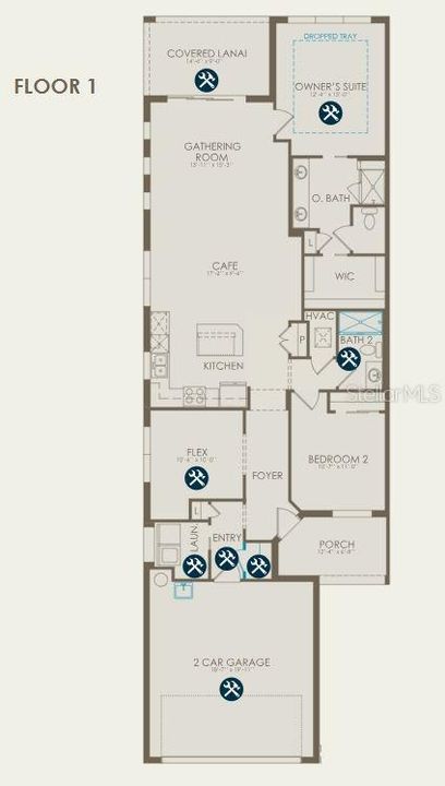 Floor plan with options selected