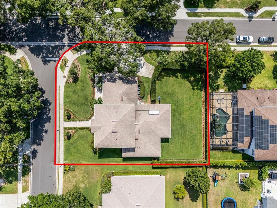 Aerial View of Property, larger corner lot