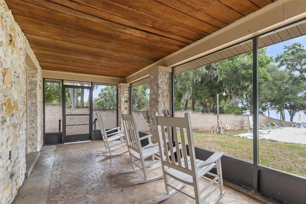 Clubhouse porch facing the water.