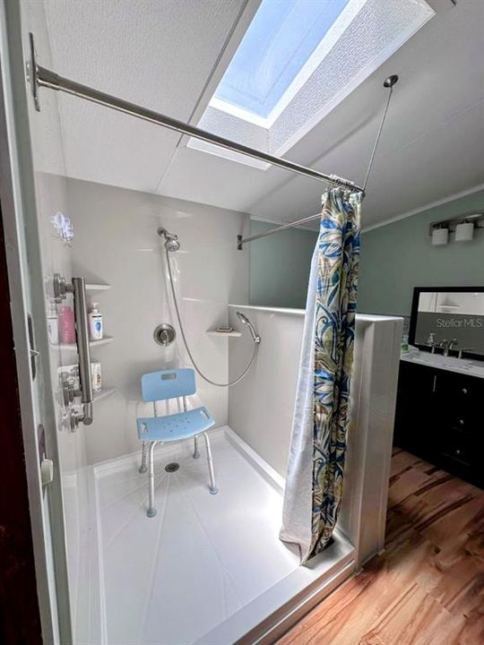 Master bathroom with huge walkin shower