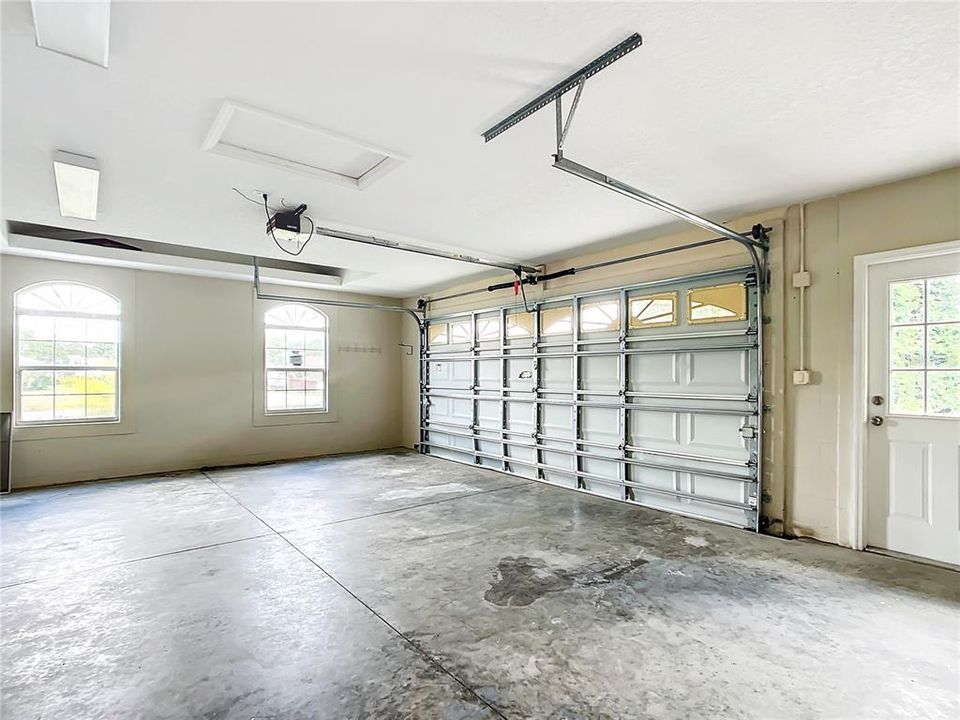 Oversized garage with storage area