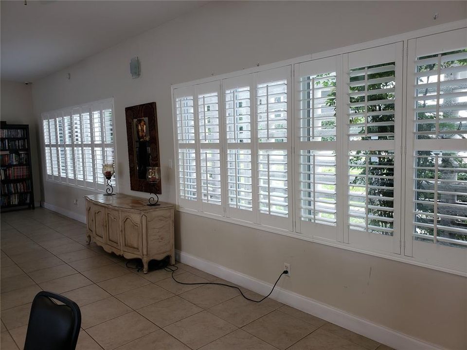 High End Plantation shutters in the clubhouse