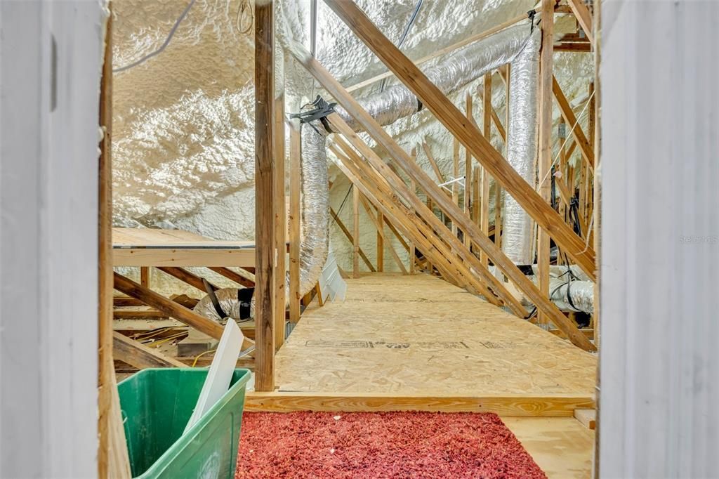 HUGE Attic Space with Spray Foam Insulation