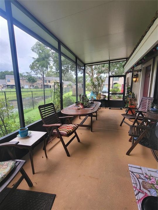 View of Large Screened Patio from the Private Patio