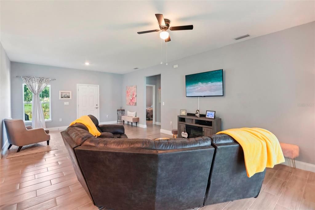 Dining room with view of back yard.