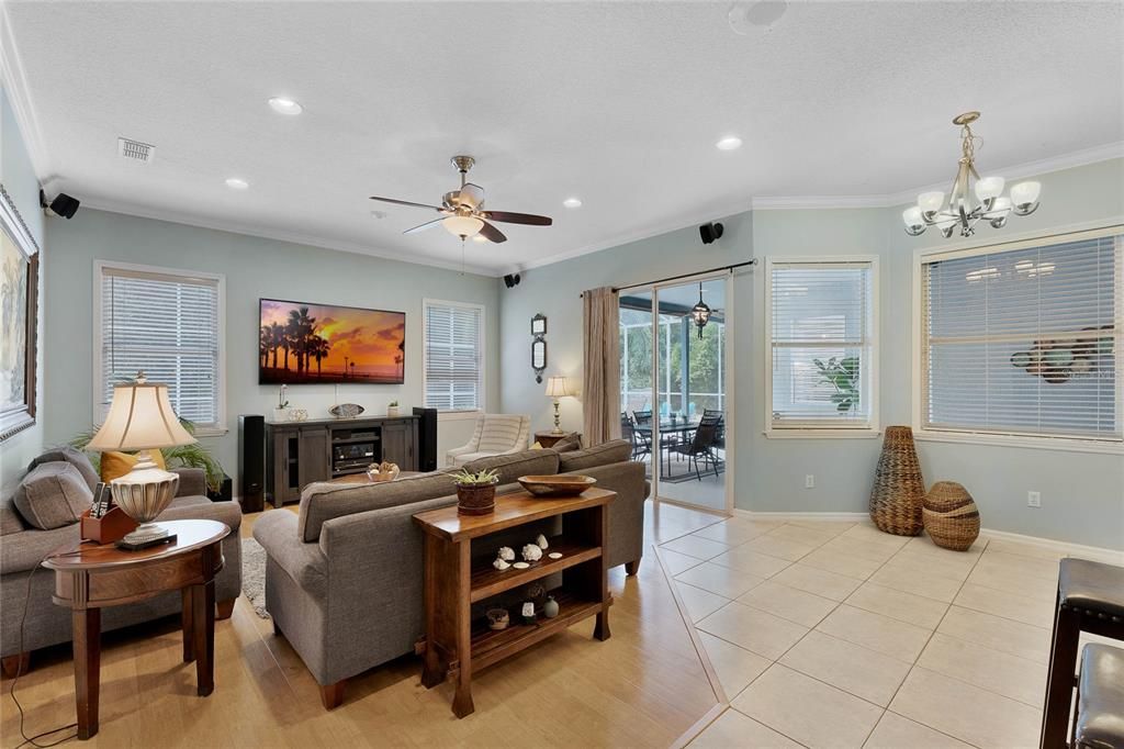 Family room and breakfast nook area