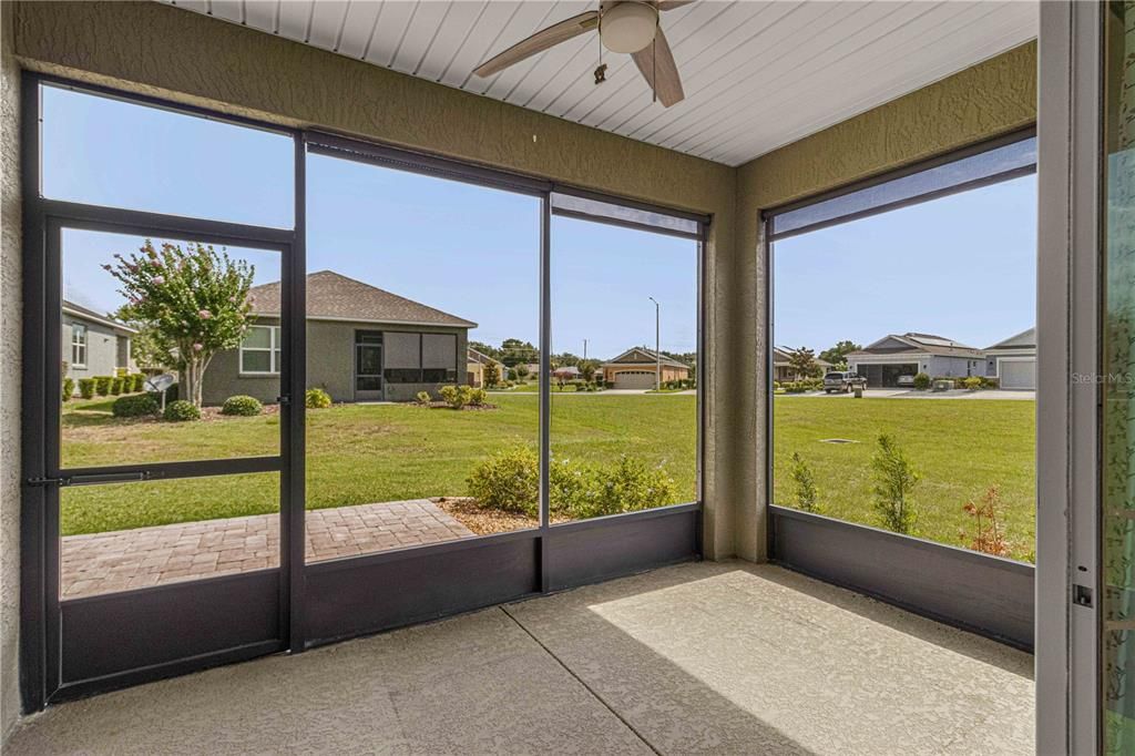 Lanai with pavered patio and great view