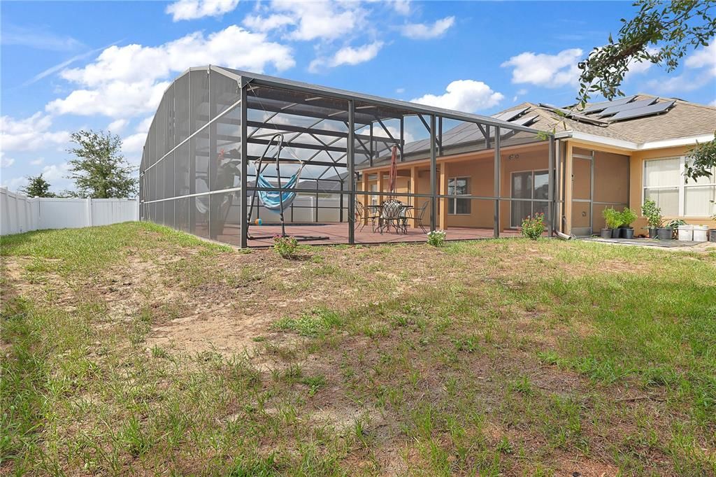 Fully fenced backyard