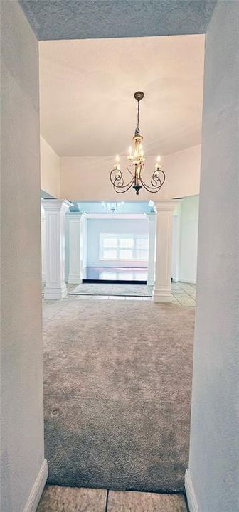 View to the dining room from the kitchen. Perfect for the holiday dinners