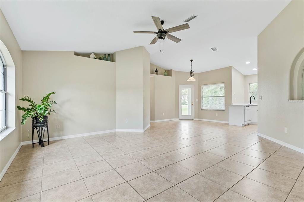 Living Room view into Dining Area