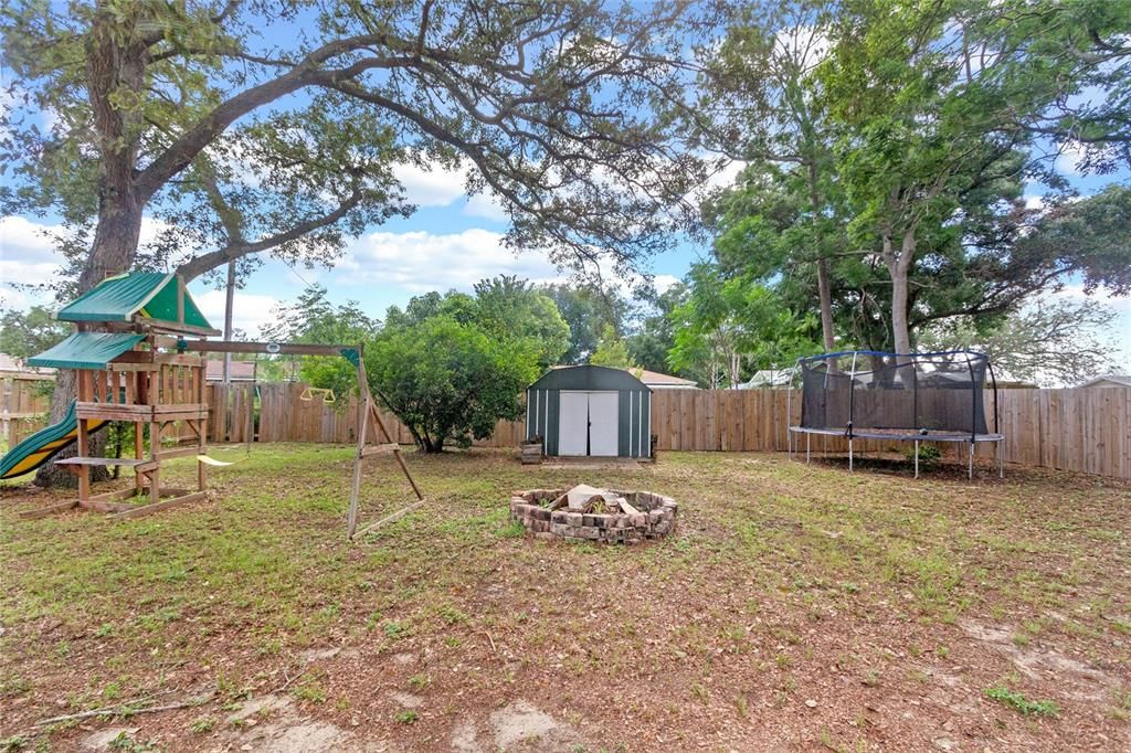 Large fenced-in backyard