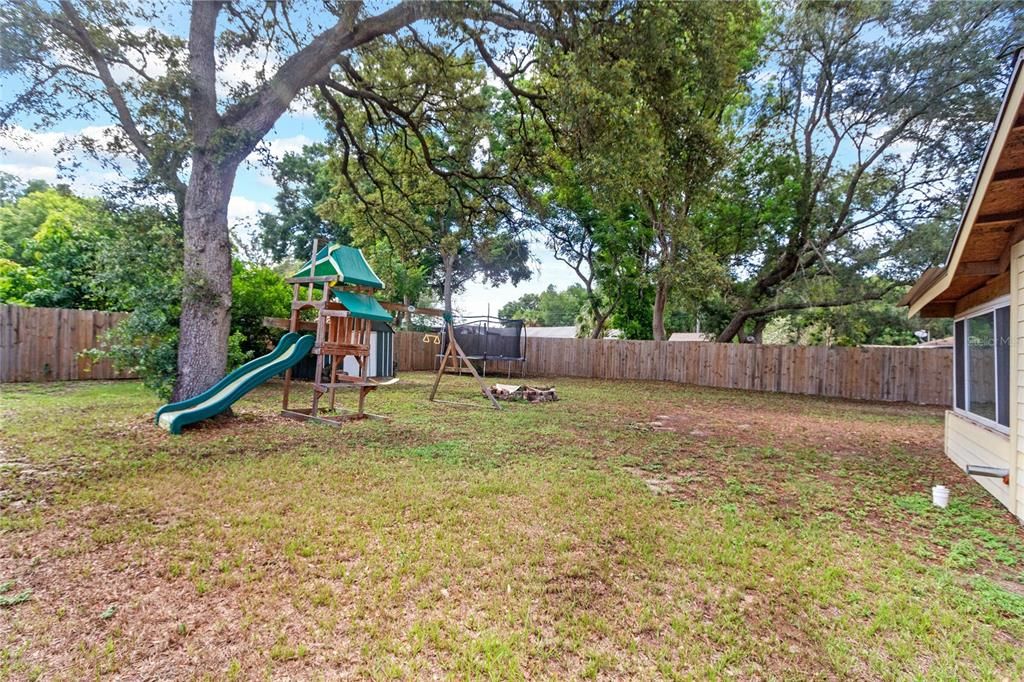 Large fenced-in backyard