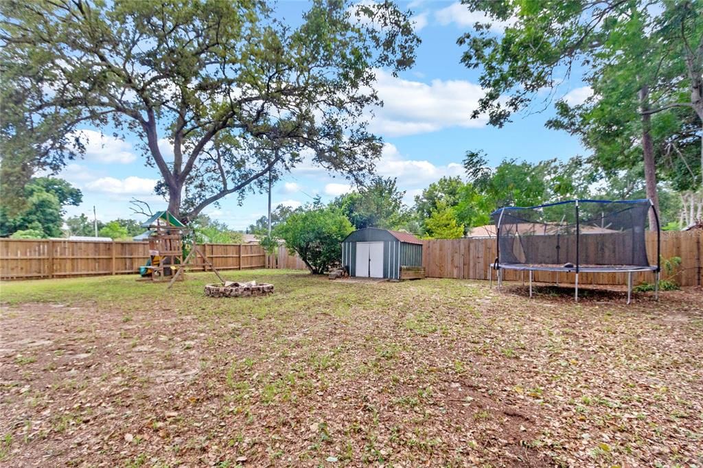 Large fenced-in backyard