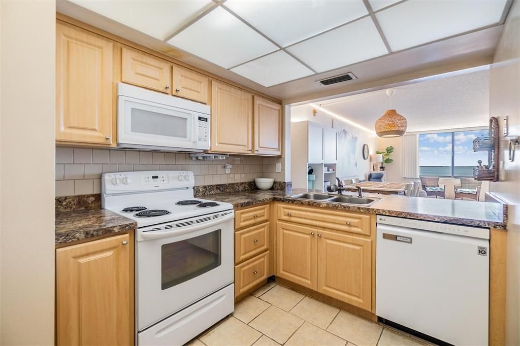 Kitchen with water views