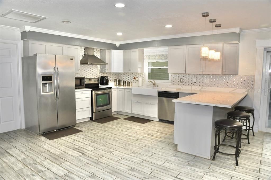 Remodeled Kitchen with bar