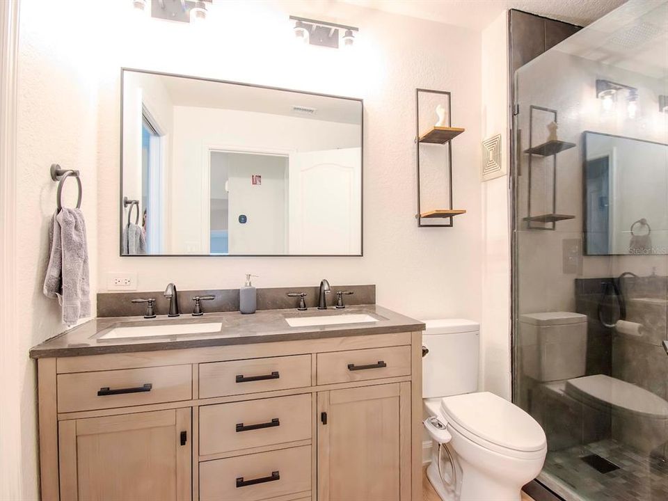 Updated bathroom with 2 sinks - lots of new!