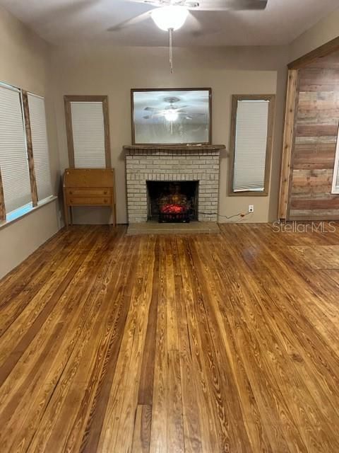 Living Room with wood burning fireplace - also elec